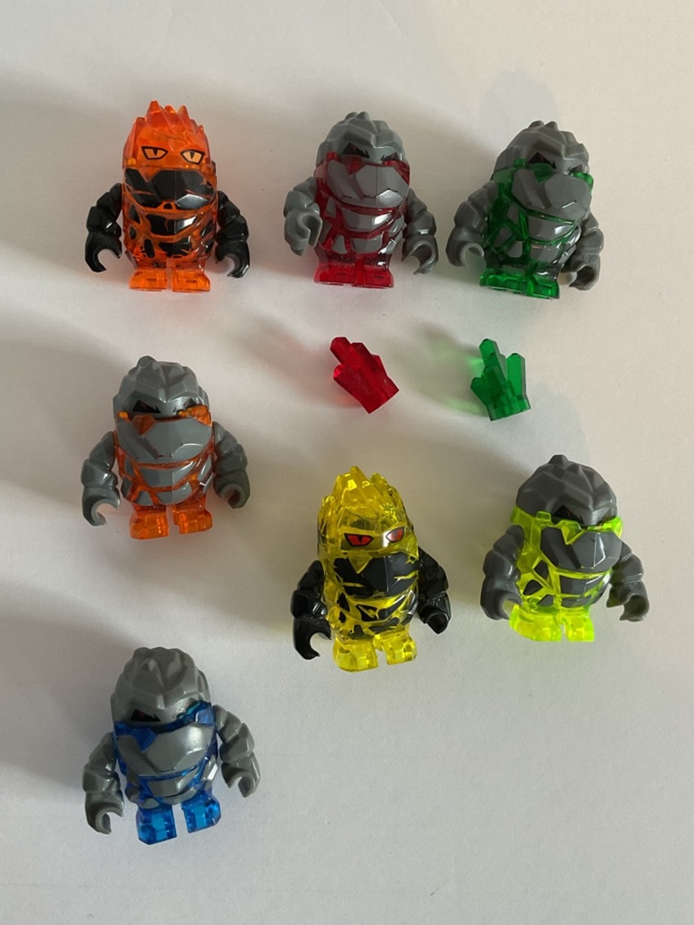 Lego power miners rock monster mini figures (7) with 2 crystals